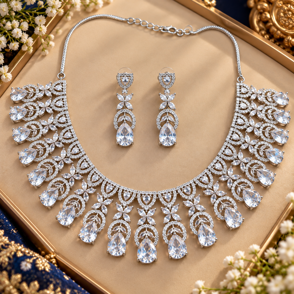 Nainisha American Daimonds Necklace set