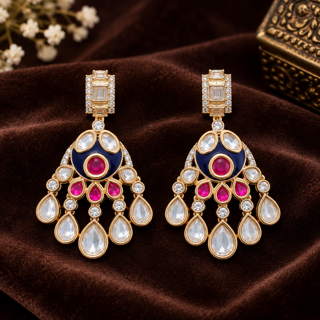 Mehak Moissanite Polki Earrings