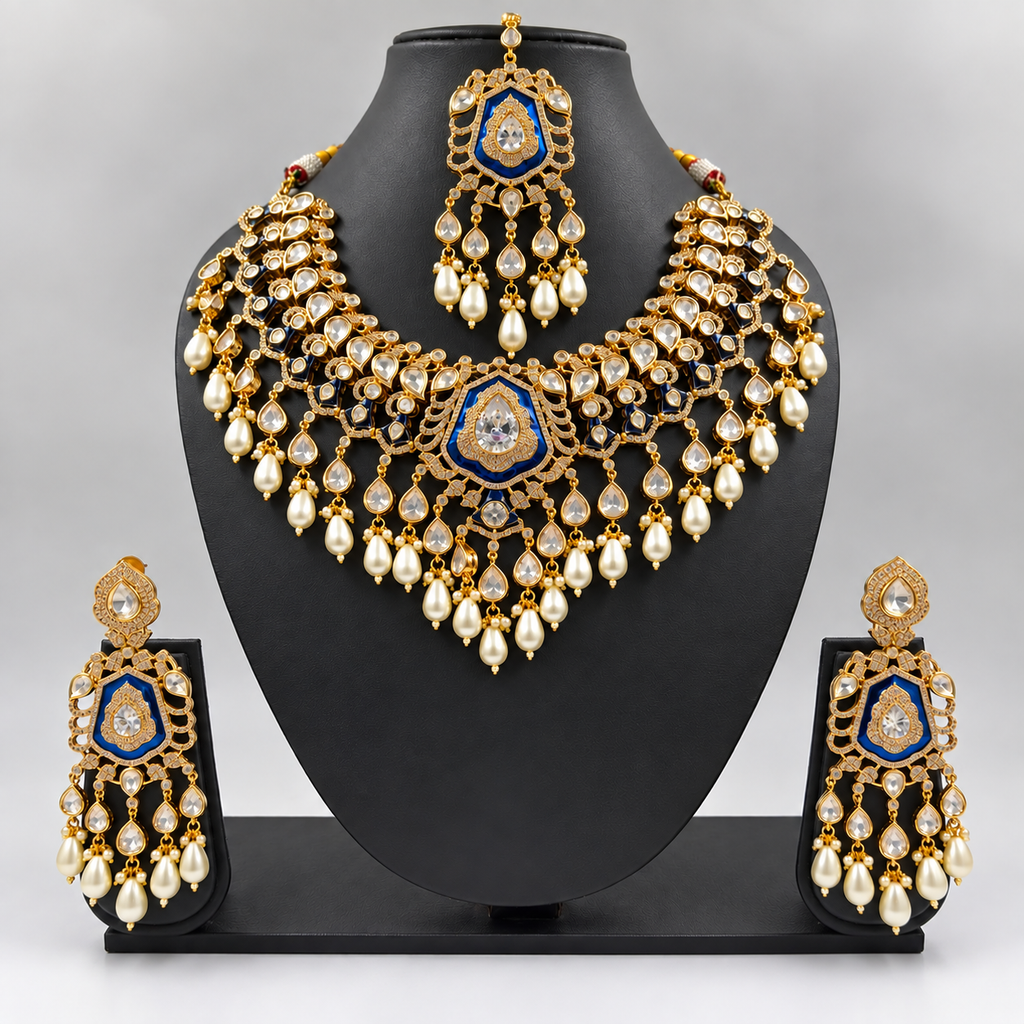 Himakshi Moissanite and pearl Necklace set