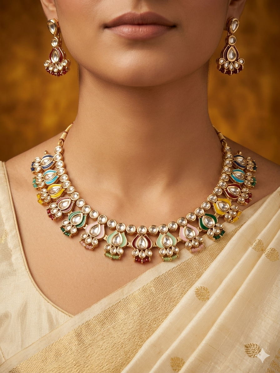 Siyaara Moissanite Necklace set