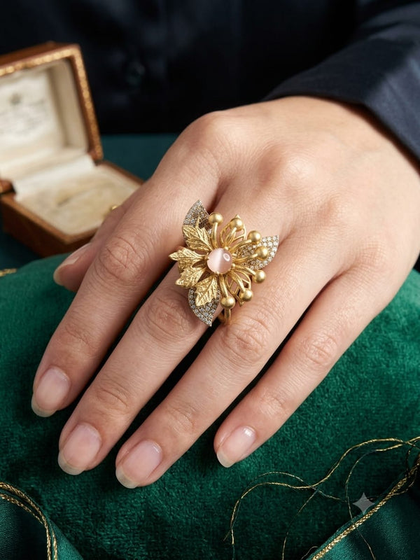 Ivara Floral Statement Adjustable Ring