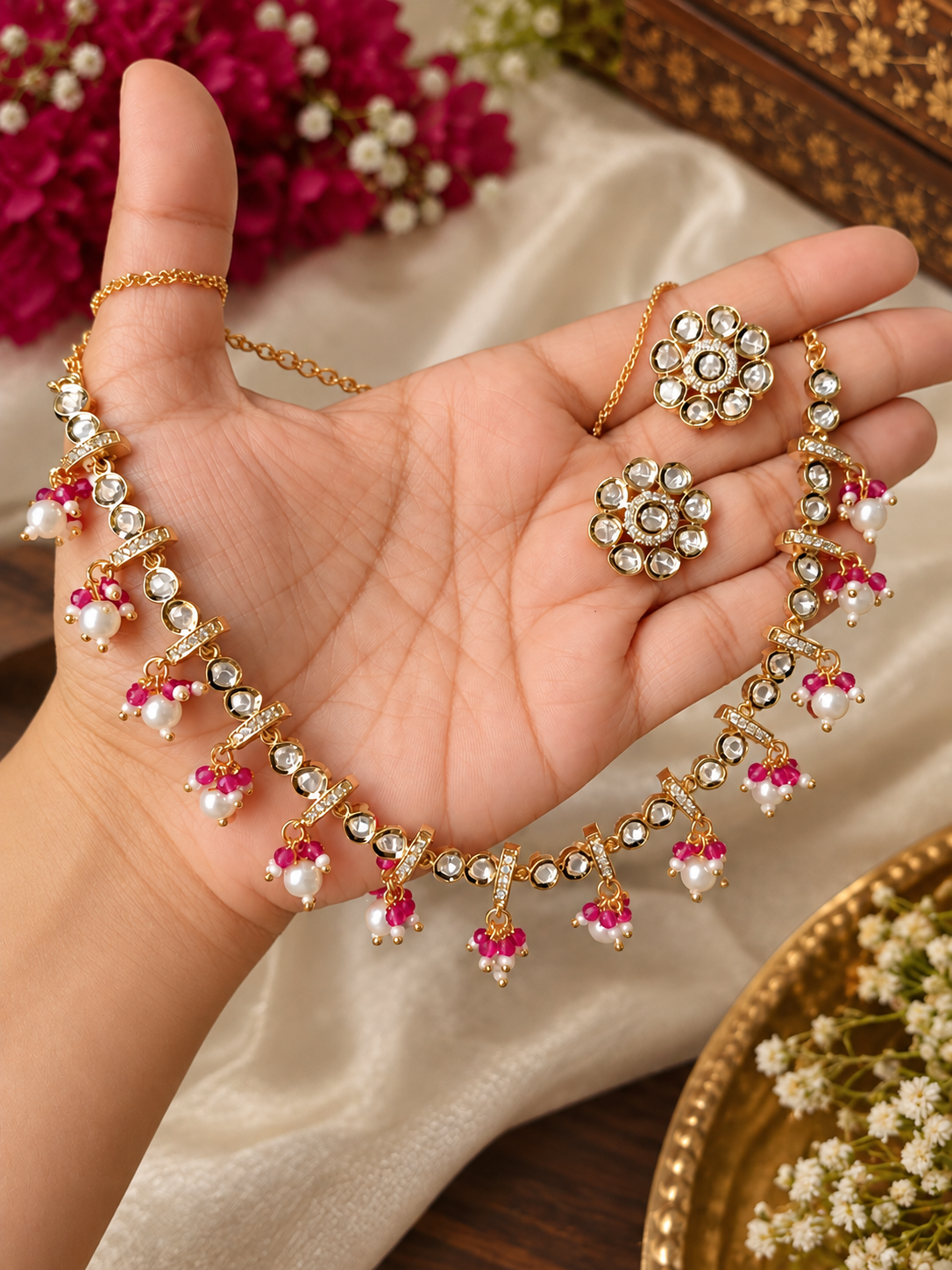 Rewa Moissanite Necklace set