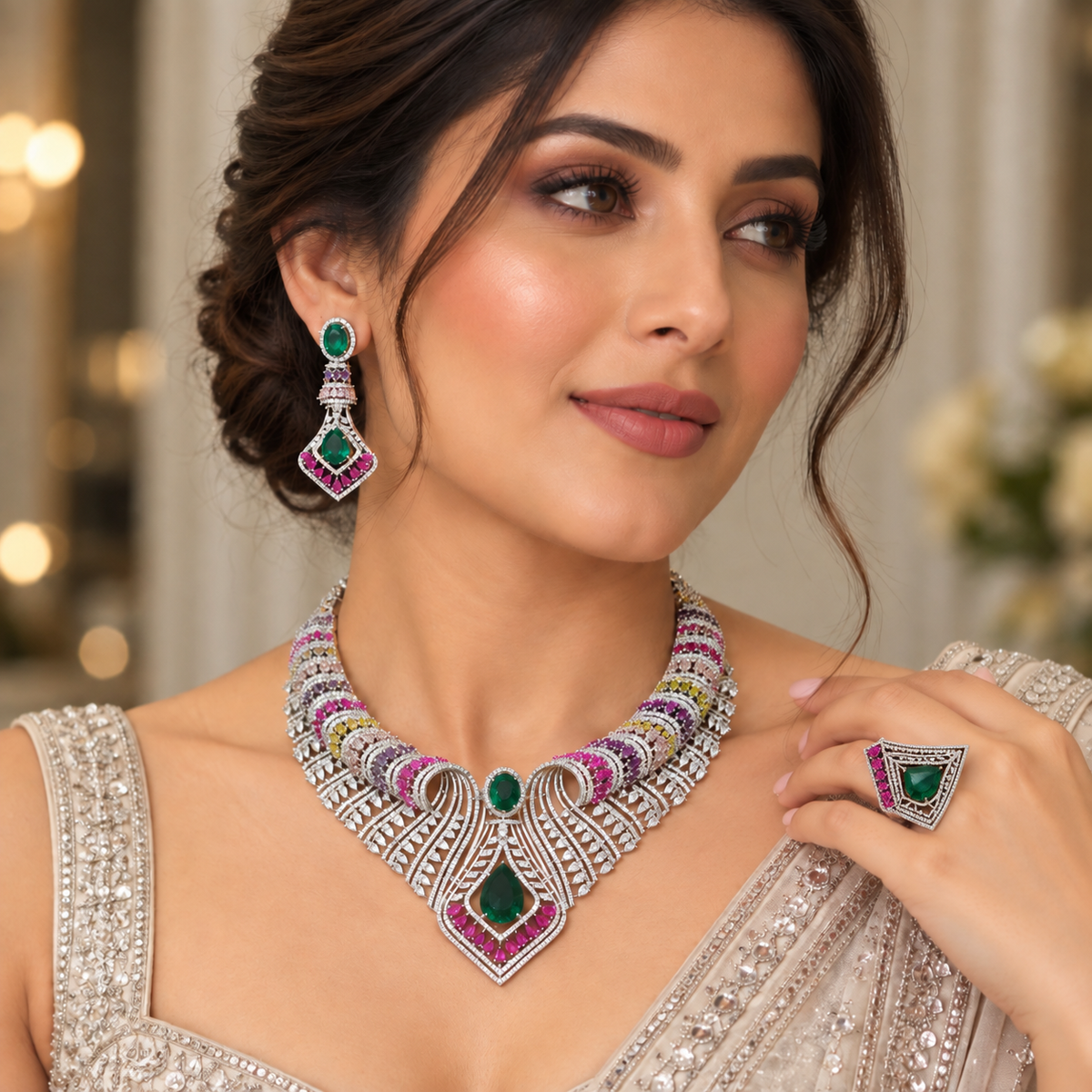 Bhoomi Luxe CZ Necklace set