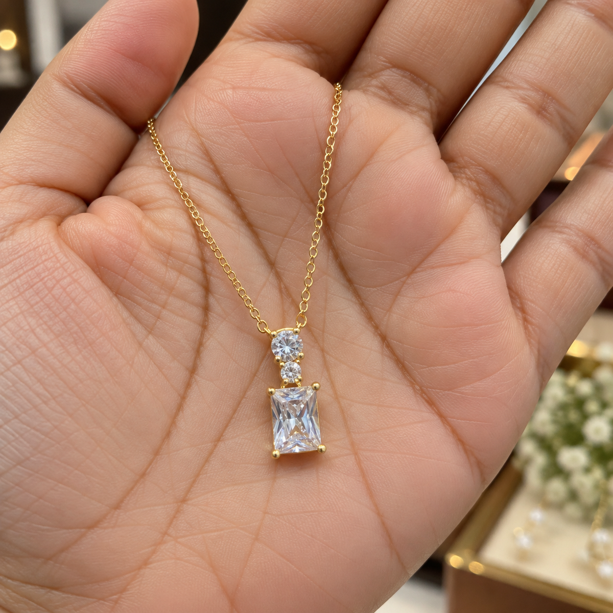 Honey Anti Tarnish CZ pendant
