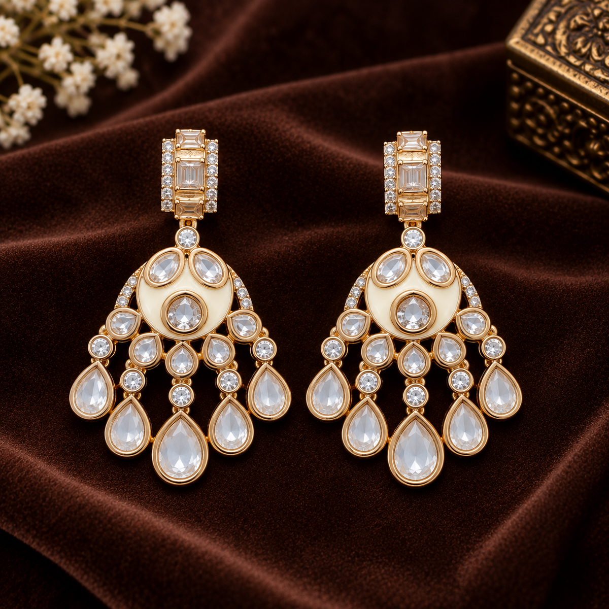 Mehak Moissanite Polki Earrings