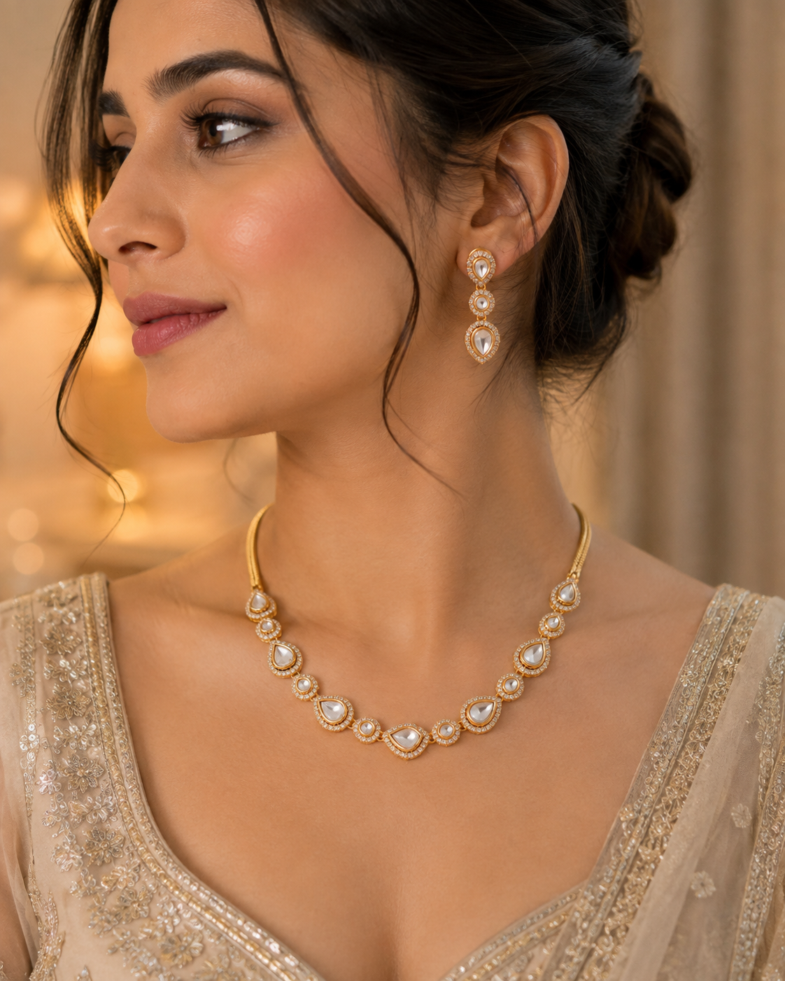 Kishva Moissanite Necklace Set